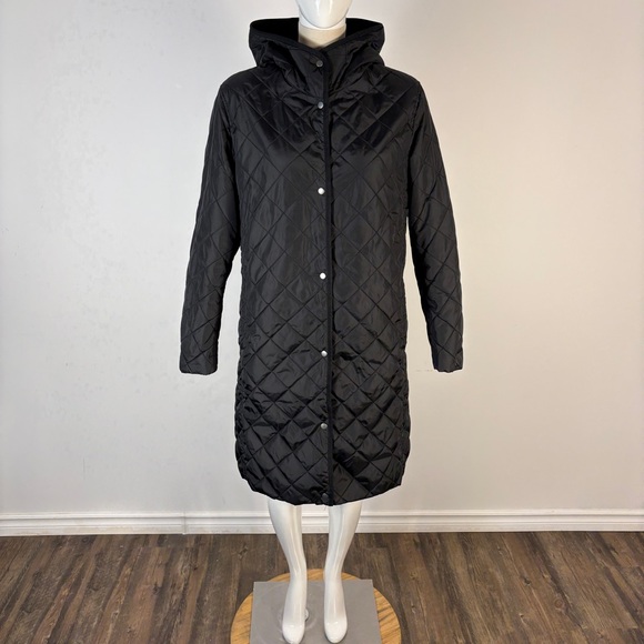 Uniqlo Jackets & Blazers - Uniqlo Women's Black Quilted Hooded Long Puffer Jacket Size L
